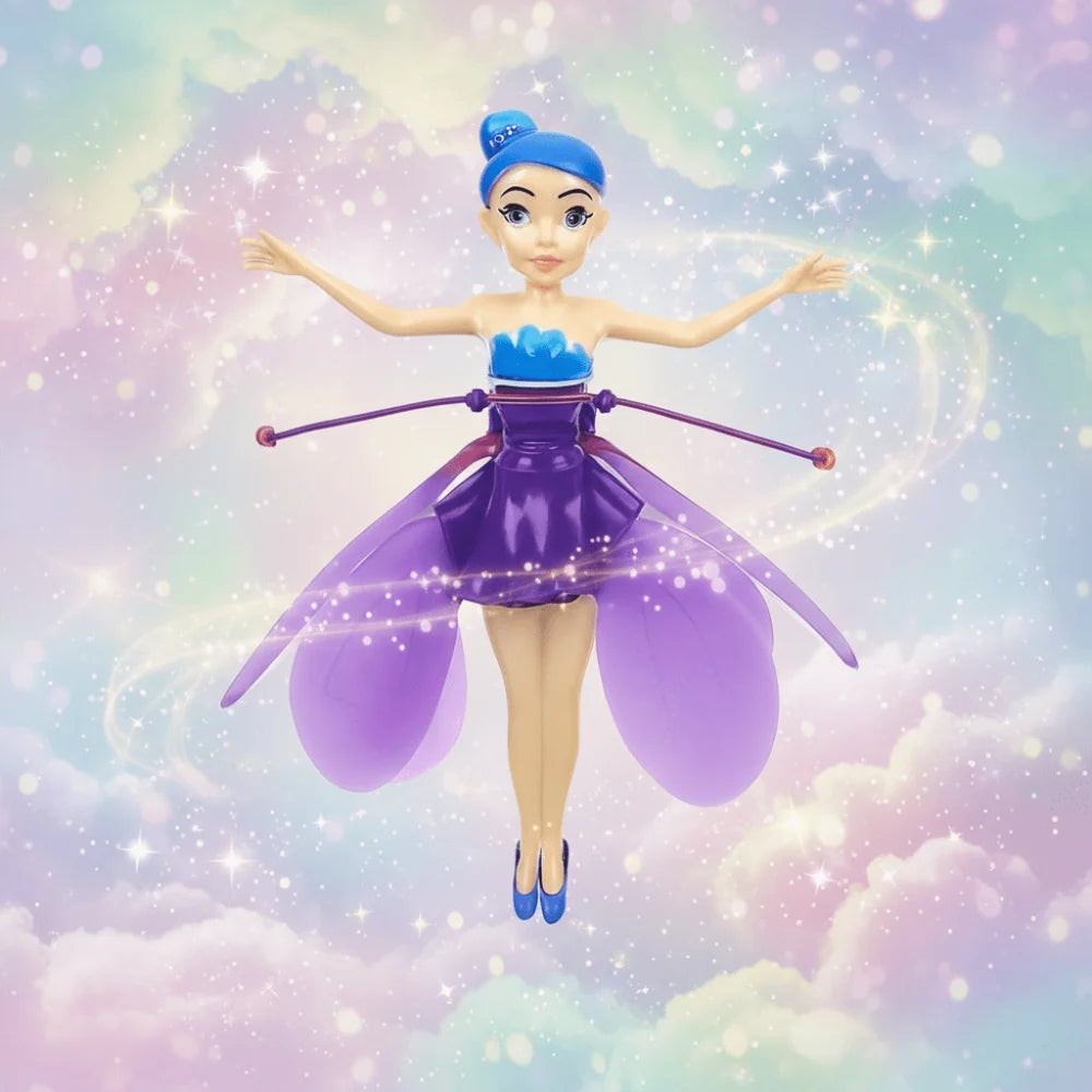 Flying Fairy Toy featuring hand sensor control and vibrant LED lights, designed for interactive play; USB rechargeable for convenience. 8