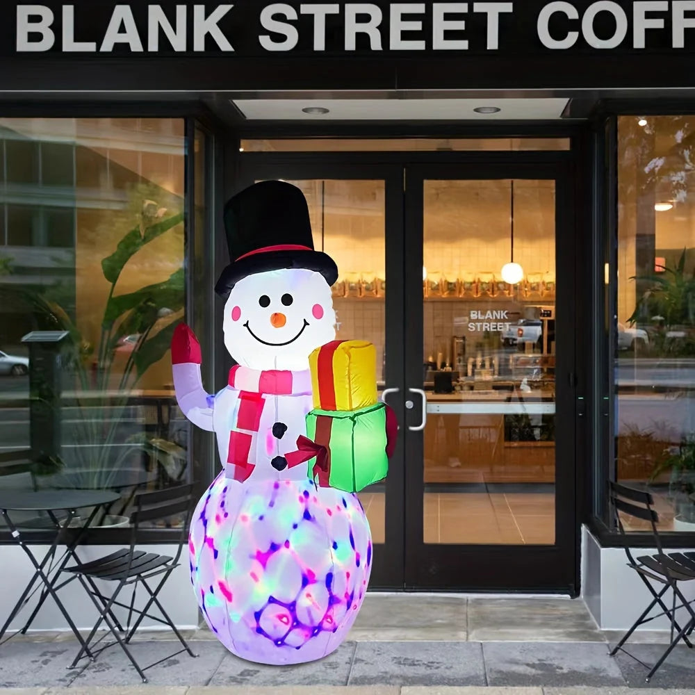 Inflatable LED Santa Claus 180cm and Snowman 150cm holiday decoration made of durable polyester for outdoor Christmas displays. 6