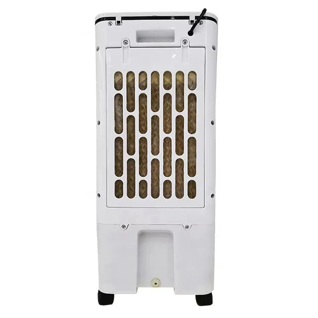 Portable air cooler with humidifier and purifier, featuring a sleek design and three-in-one functionality, ideal for home and office use, providing efficient evaporative 6