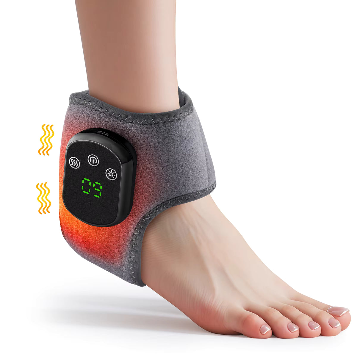 Wireless Heating Foot Wrap featuring adjustable temperature control, made from soft breathable fabric for optimal comfort and mobility. 7