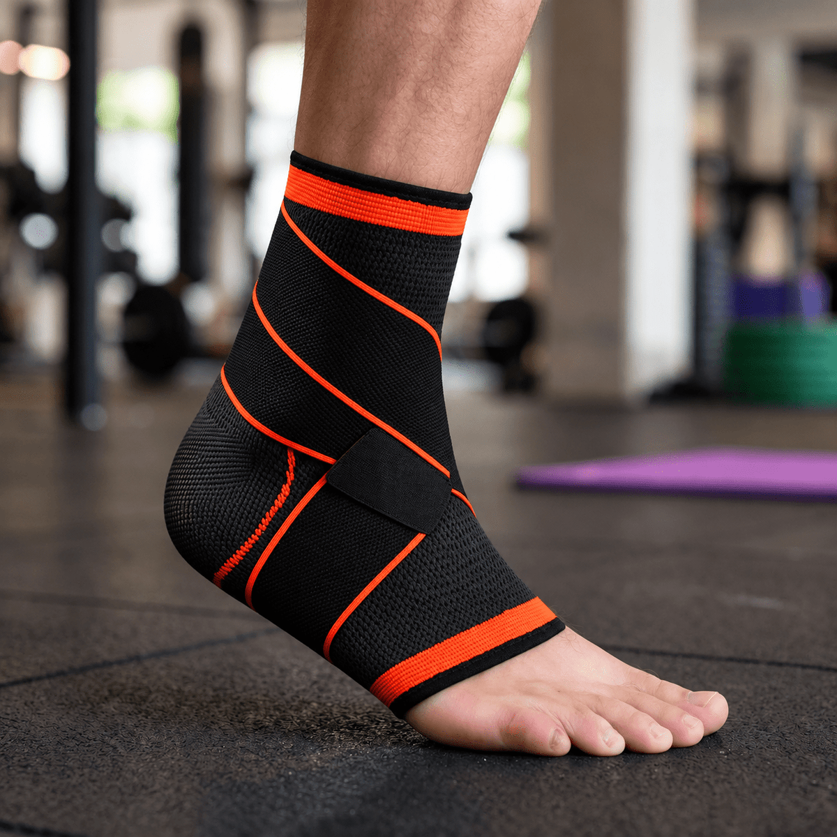 Ankle Support Brace with Adjustable Straps and Compression