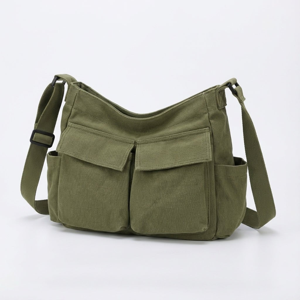 Canvas Messenger Bag with Adjustable Strap and Multiple Pockets – Durable Reinforced Design 6