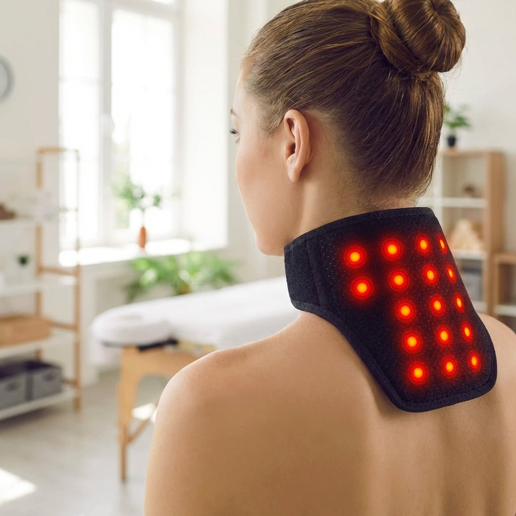 Cervical neck pillow featuring adjustable fit and self-heating therapy for ergonomic support and muscle relief. 1