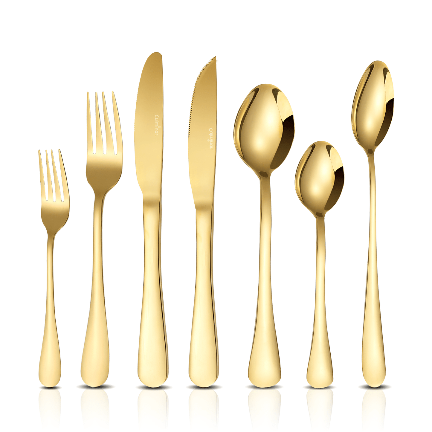 Champagne gold cutlery set for 4, featuring 28-piece stainless steel flatware including steak knives, elegant and stylish design perfect for dining and 0