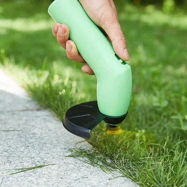 Cordless grass trimmer featuring an adjustable length, powerful motor, and lightweight compact design for precise lawn care. 3