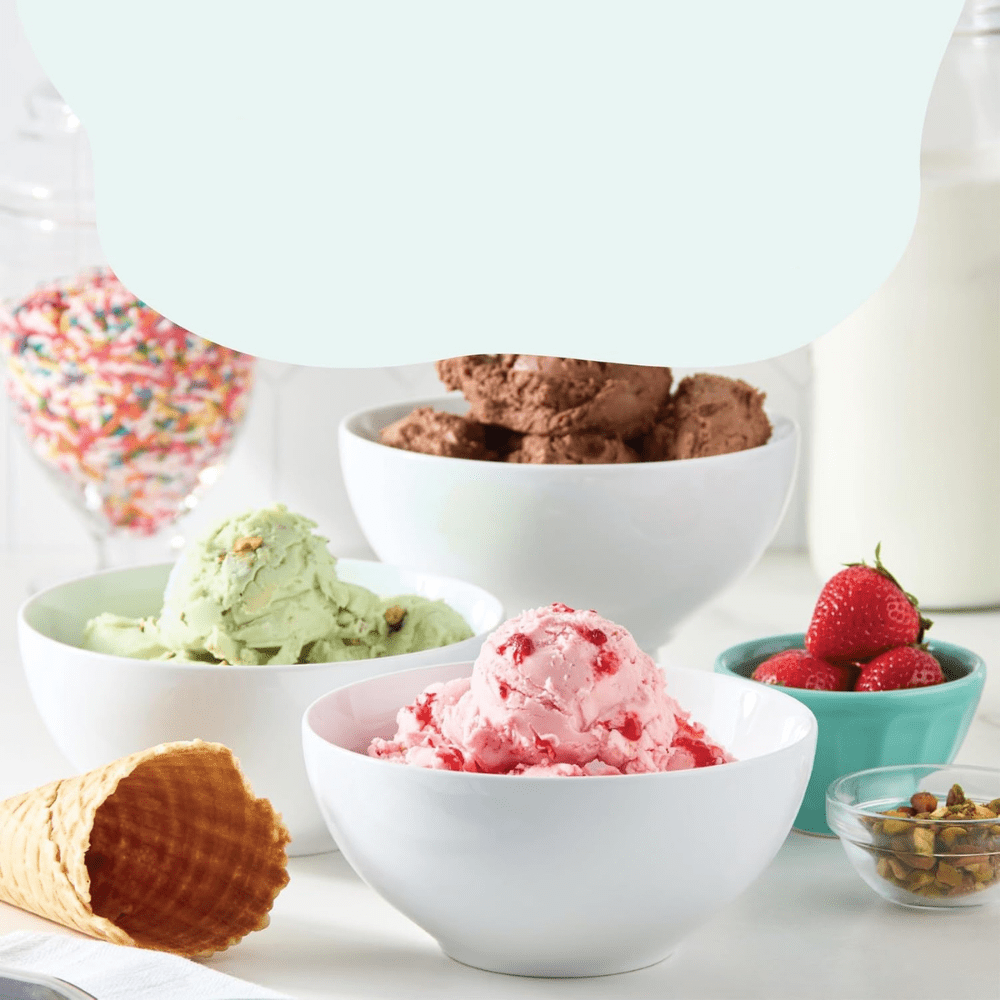 Electric Ice Cream Maker featuring one-touch operation, designed for easy use, with a 2-quart capacity for homemade desserts, perfect for family gatherings and 2