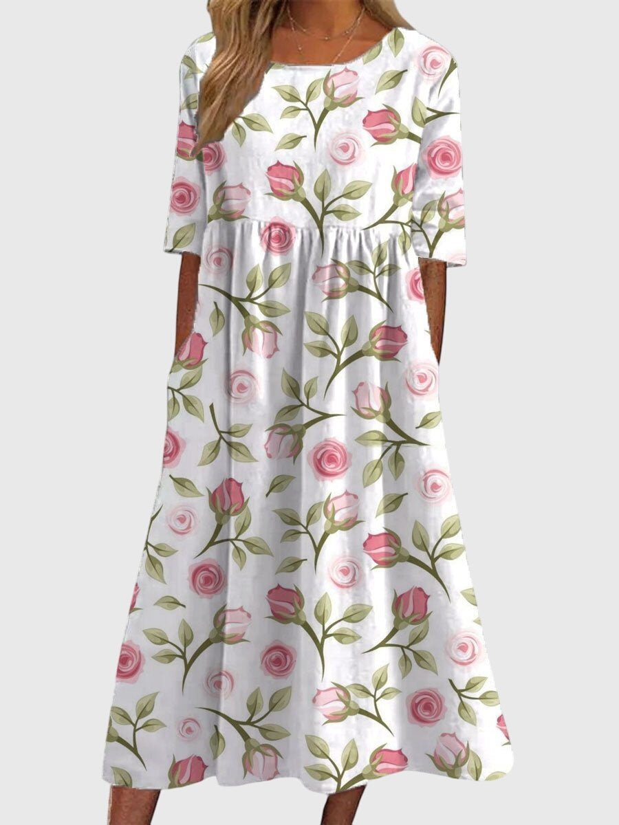 Flattering midi dress for women featuring intricate embroidered details, perfect for versatile summer styling for any occasion. 7