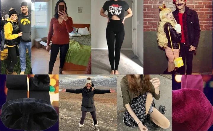Fleece lined leggings for women featuring a slimming effect, made from ultra-soft warm stretch fabric, perfect for comfort and style in cold weather. 6