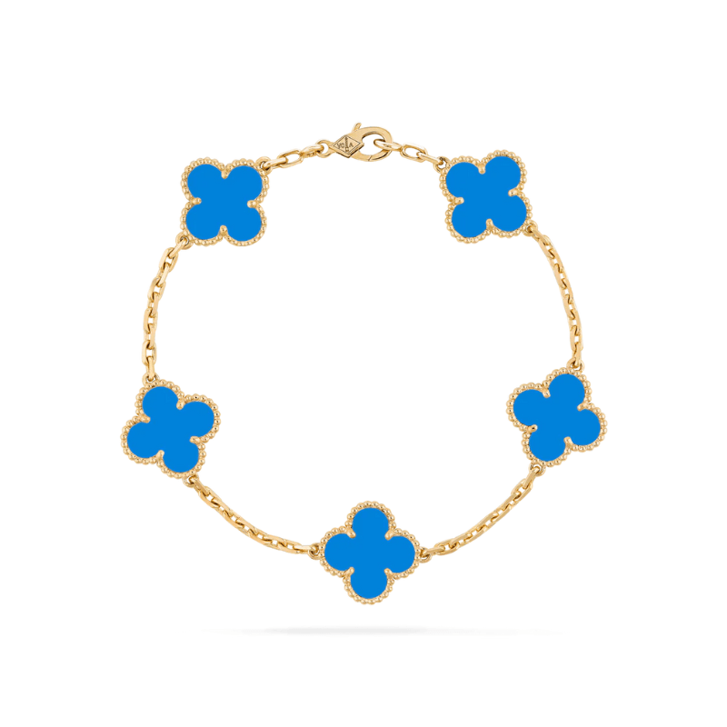 Elegant gold bracelet with adjustable length, featuring stylish black accents, crafted from durable gold-colored metal. 5