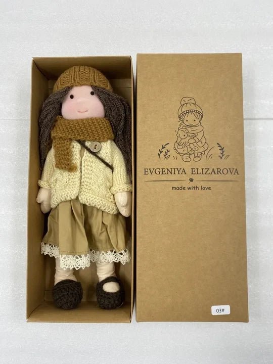 Handcrafted Waldorf doll made from soft fabric and sustainable materials, featuring a washable design, perfect eco-friendly toy for kids. 4