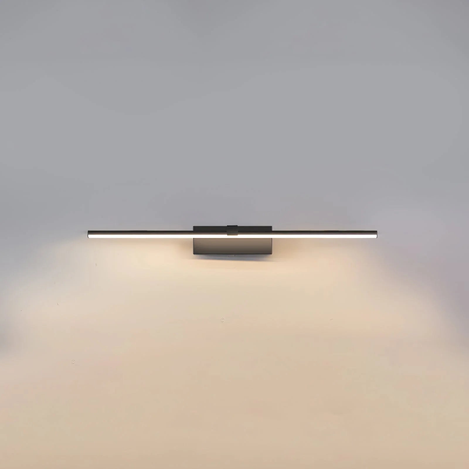 Modern linear wall light with integrated LED in sleek black or white design, perfect for contemporary interiors. 0
