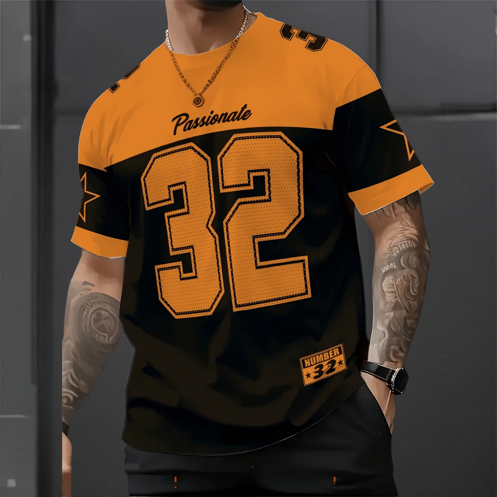 Men's Graphic T-Shirt with Breathable Polyester – Casual Sports Fan Tee 14
