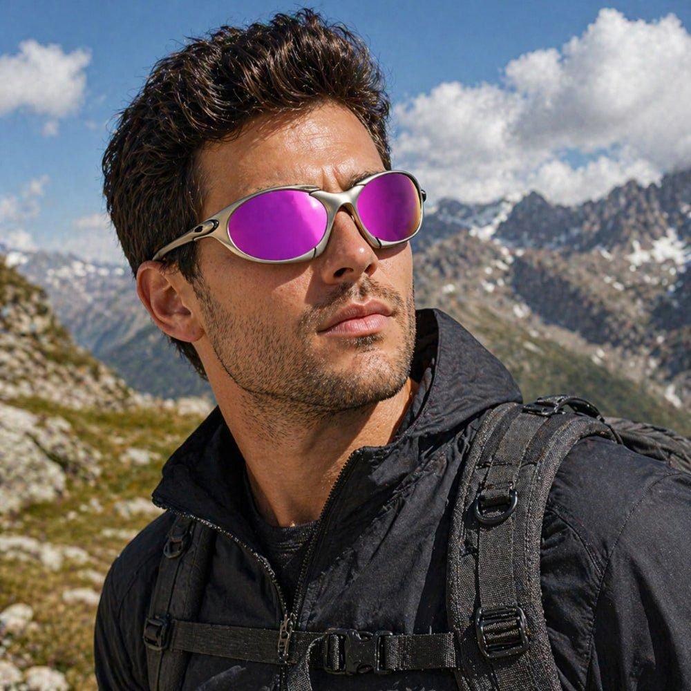 Men's polarized sport sunglasses featuring a lightweight metal frame and UV protection, ideal for outdoor activities and athletic use. 6