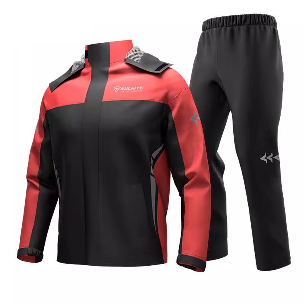 Men's waterproof rain gear suit featuring a windproof design, made from lightweight durable polyester, ideal for outdoor activities like hiking and camping. 9