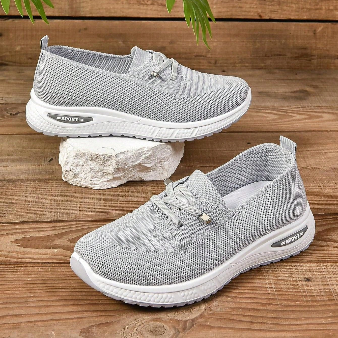 Orthopedic sneakers featuring enhanced arch support and shock absorption, designed with a breathable slip-on style for comfort and ease of wear. 6