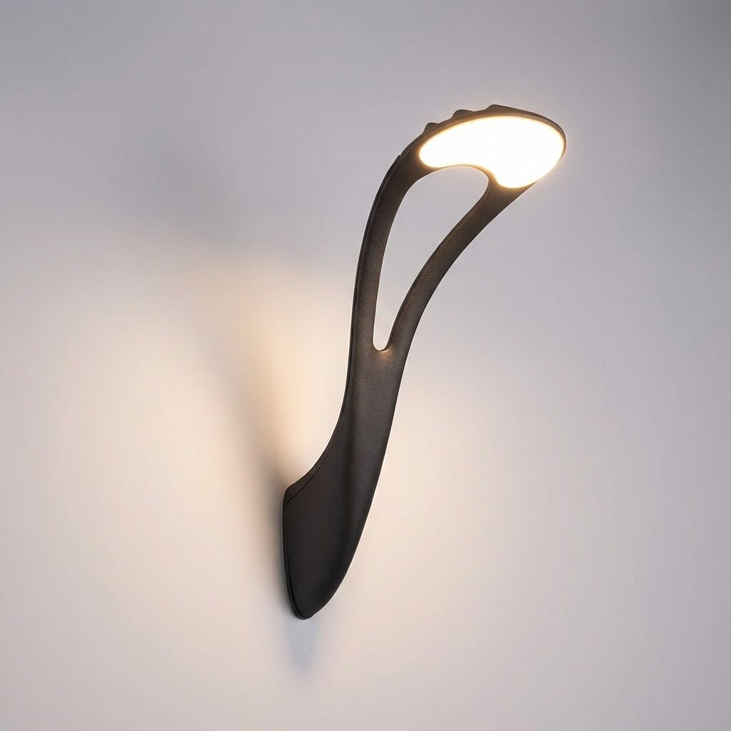 Outdoor wall lamp featuring energy-efficient LED lighting, crafted from black aluminum for weather resistance, perfect for illuminating entryways and patios. 6