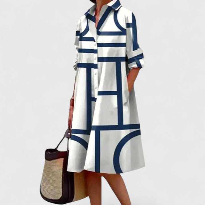 Polka dot midi dress for women featuring long sleeves, perfect for elegant parties and casual events. 0