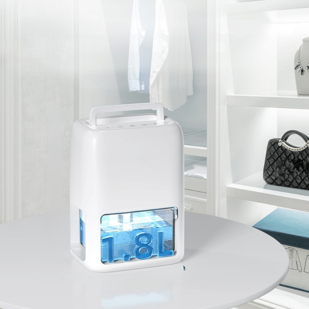 Portable Dehumidifier for Small Rooms with Dual Condensation Technology – Ultra Quiet Design for Bedroom and Bathroom