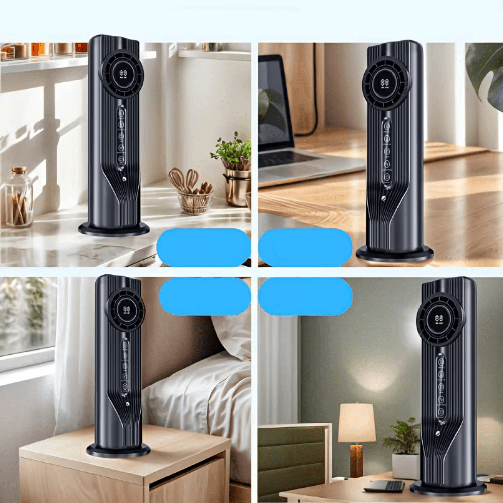 Portable USB fan featuring 6 adjustable speeds and quiet operation, designed for compact cooling on-the-go. 5