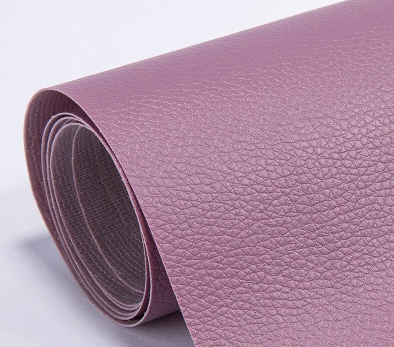 PU leather repair patch in black, showcasing its waterproof and self-adhesive features, ideal for seamless restoration of furniture and upholstery. 22