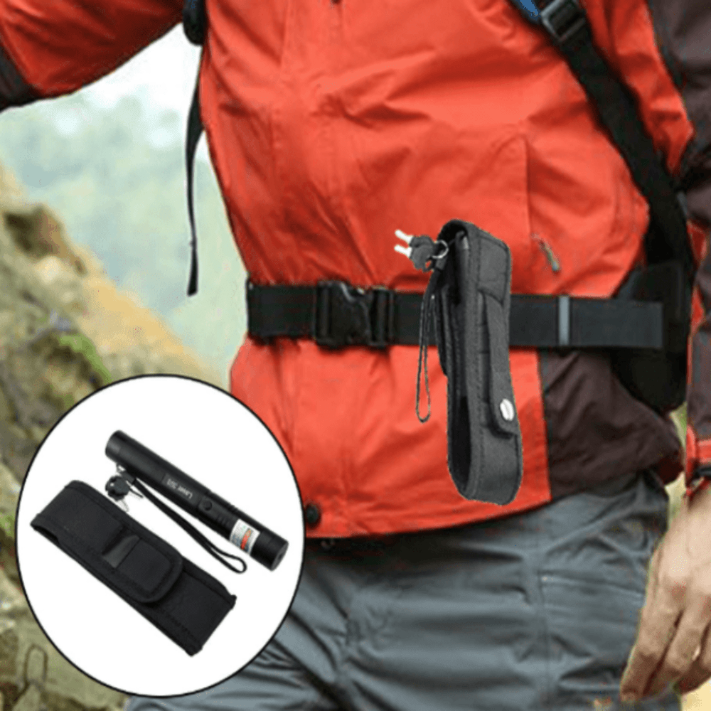 Rechargeable adjustable focus laser pointer in a sleek aluminum design, showcasing long-range capabilities and ergonomic grip for precise pointing. 8