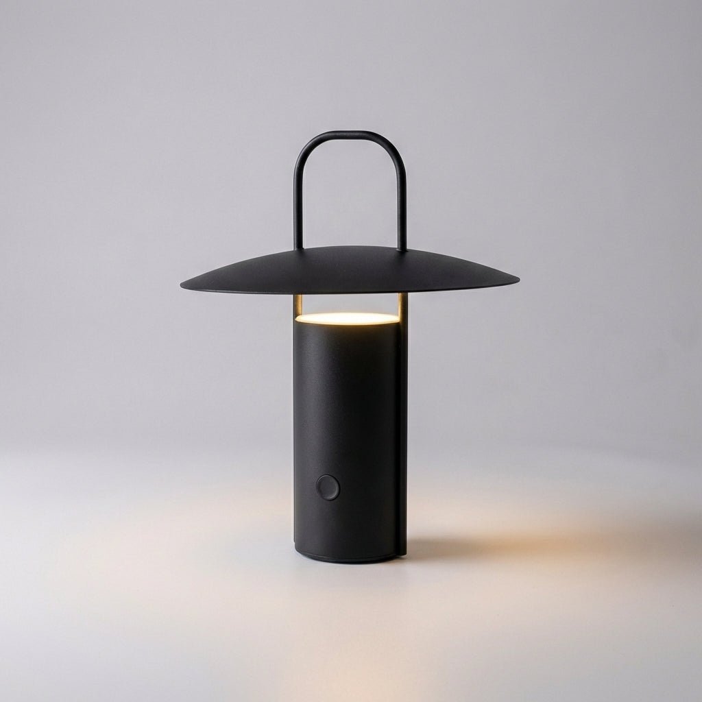 Rechargeable outdoor lantern with touch dimmer, designed for versatile indoor and outdoor use, featuring a sleek and portable design ideal for camping, backyard gatherings, 6