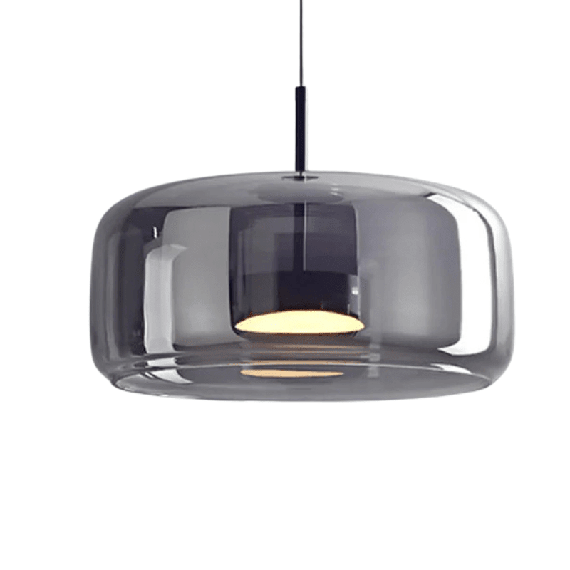 Retro pendant lamp featuring an amber glass shade and a black metal fixture, perfect vintage lighting for kitchen and dining spaces. 7