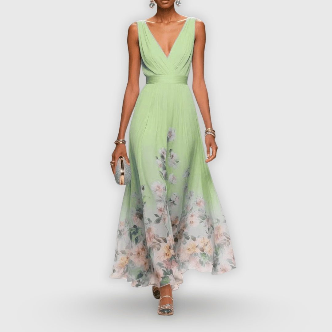 Lightweight women's summer dress in a flattering fit, perfect for formal occasions and versatile styling options. 3