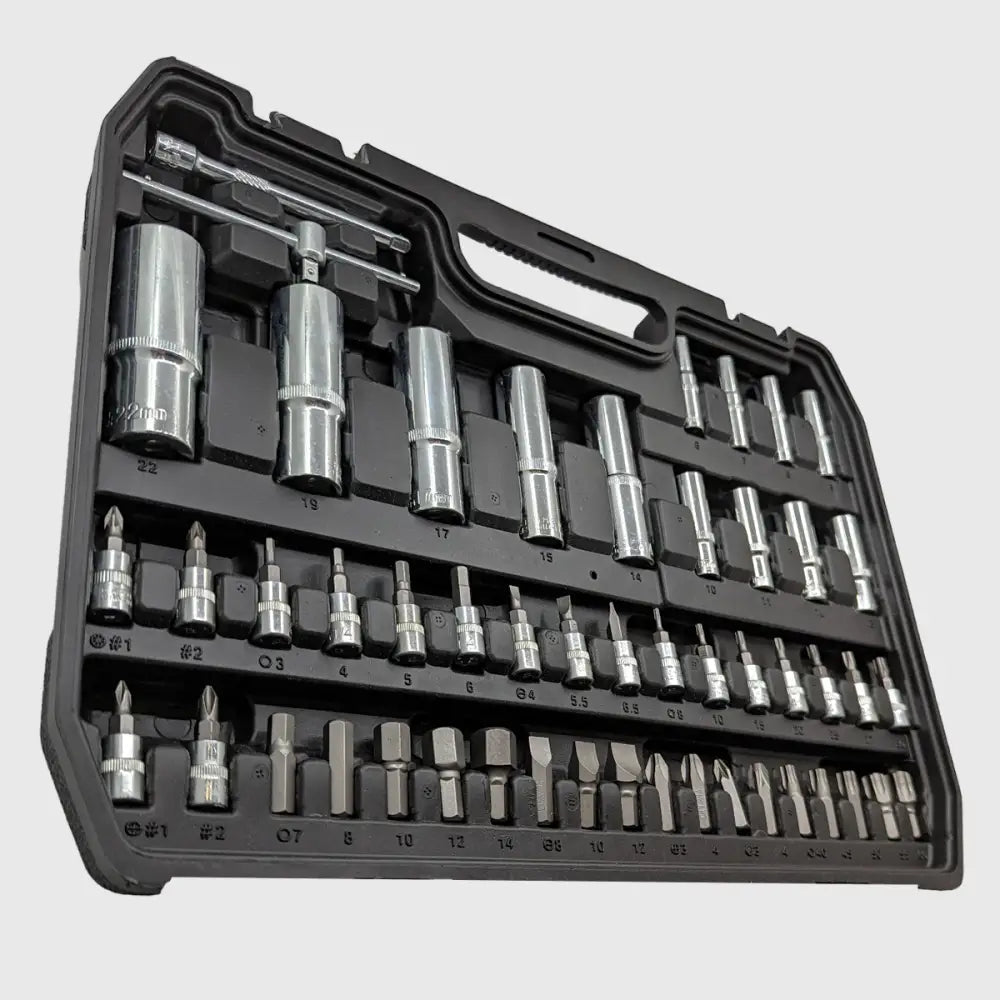 108-Piece Socket Tool Set with Chrome-Vanadium Steel – Comprehensive Deep Socket Wrench Kit with Ratchets and Extensions 0