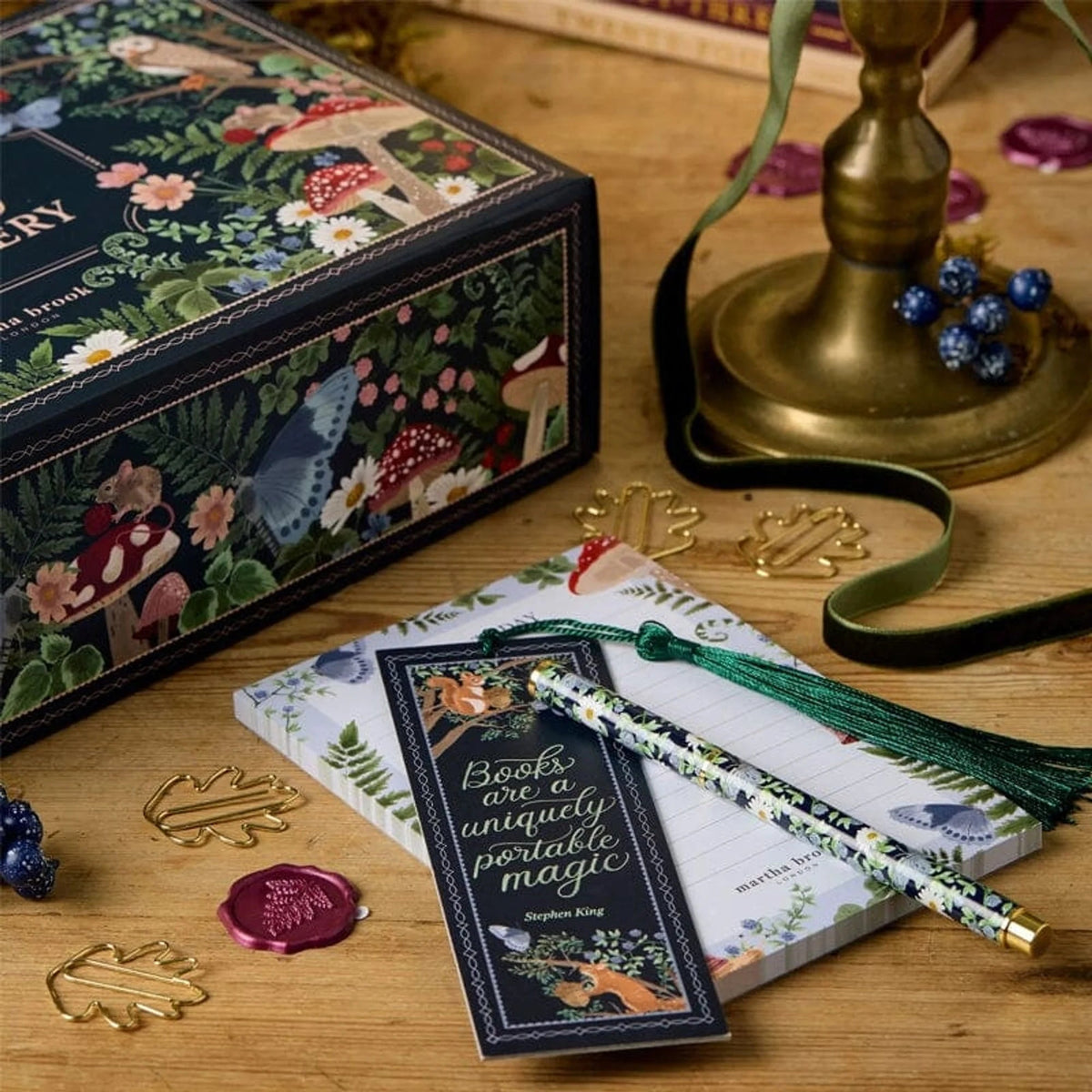 24-Day Stationery Advent Calendar featuring a charming woodland design in berry hues, crafted with eco-friendly packaging and includes reusable boxes for sustainable gifting. 5
