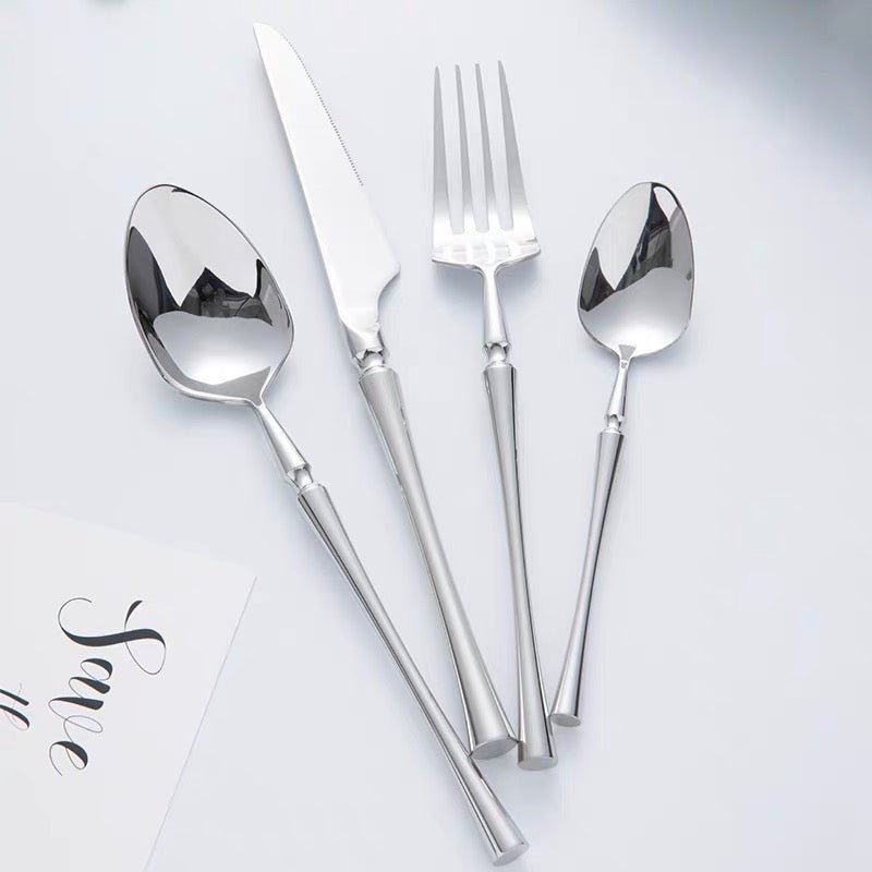 24-piece stainless steel cutlery set featuring elegant design and durable construction, perfect for enhancing dining experiences at any occasion. 5