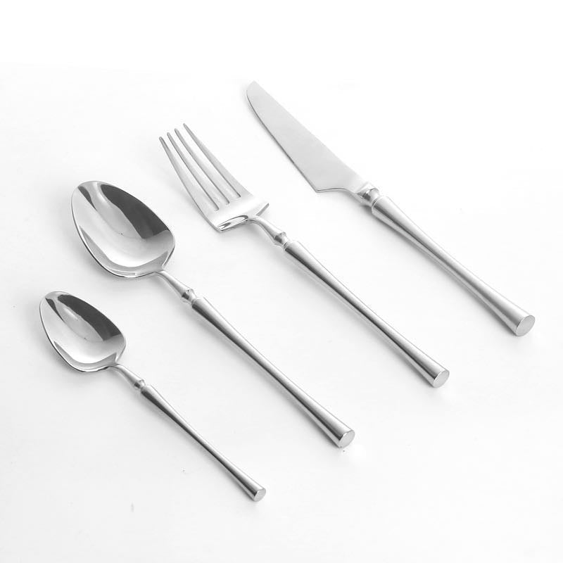 24-piece stainless steel cutlery set featuring elegant design and durable construction, perfect for enhancing dining experiences at any occasion. 4