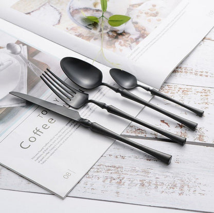 24-piece stainless steel cutlery set featuring elegant design and durable construction, perfect for enhancing dining experiences at any occasion. 9