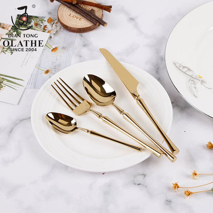 24-piece stainless steel cutlery set featuring elegant design and durable construction, perfect for enhancing dining experiences at any occasion. 7