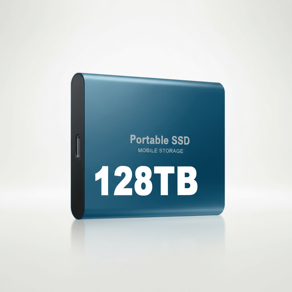 2TB external SSD with USB 3.1 and USB-C, compact portable design for fast data transfer and storage expansion. 8