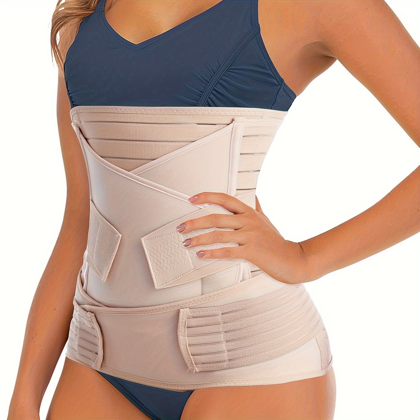 3-in-1 postpartum belly band designed for adjustable support, promoting comfortable recovery after childbirth. 1