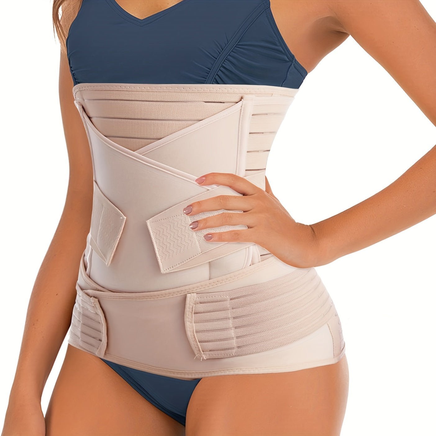 3-in-1 postpartum belly band designed for adjustable support, promoting comfortable recovery after childbirth. 9