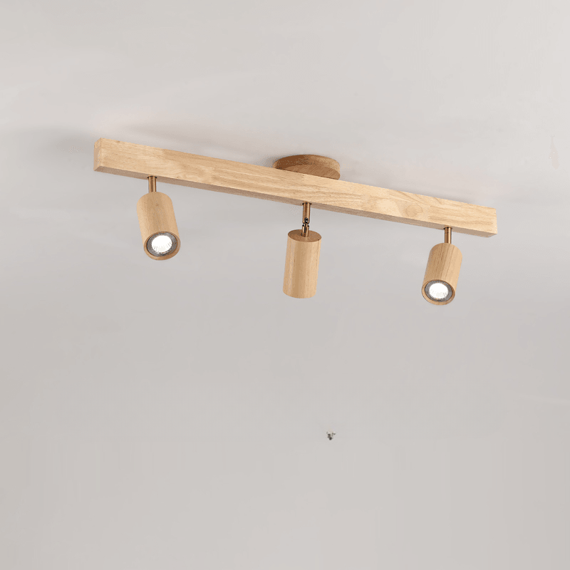 Minimalist Ceiling Lamp with Adjustable Light – Natural Wood Scandinavian Design – Ø30cm