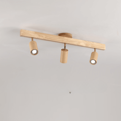 Minimalist Ceiling Lamp with Adjustable Light – Natural Wood Scandinavian Design – Ø30cm