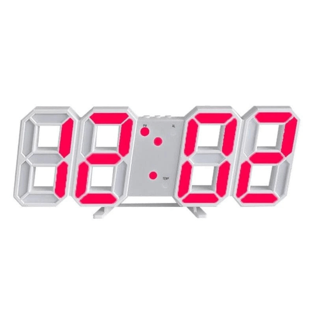3D LED Digital Wall Clock with Backlight in modern minimalist design, made of plastic, dimensions 23.5 x 9.3 x  4