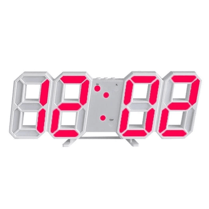 3D LED Digital Wall Clock with Backlight in modern minimalist design, made of plastic, dimensions 23.5 x 9.3 x  4