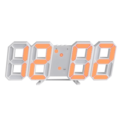 3D LED Digital Wall Clock with Backlight in modern minimalist design, made of plastic, dimensions 23.5 x 9.3 x  7