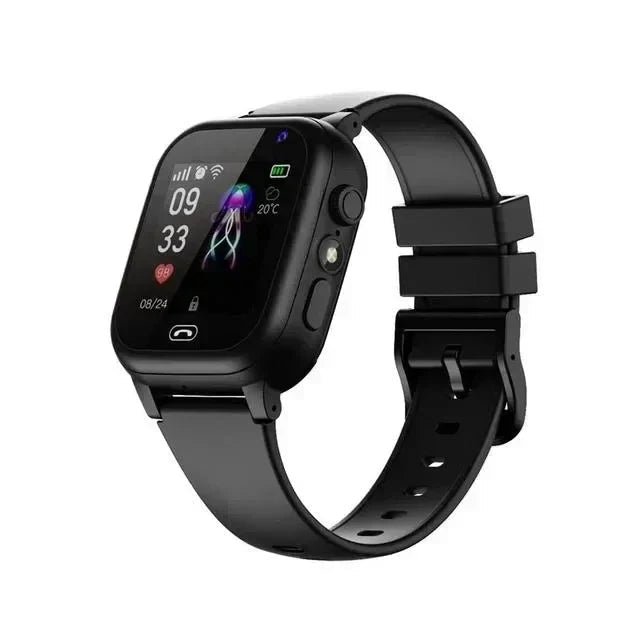 4G GPS smartwatch for kids featuring SOS functionality, video calling, durable splash-proof design, and a 13 MP camera for capturing moments. 0