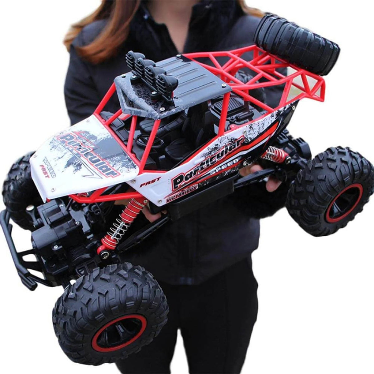 4x4 RC offroad car with rechargeable battery, designed for durability and performance on all terrains, featuring a robust remote control system for thrilling outdoor adventures 2