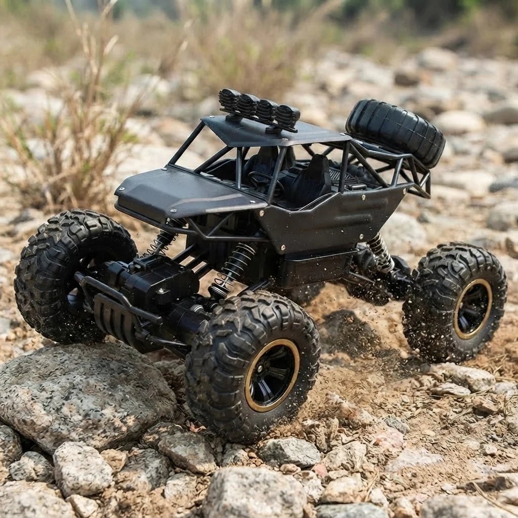4x4 RC offroad car with rechargeable battery, designed for durability and performance on all terrains, featuring a robust remote control system for thrilling outdoor adventures 0