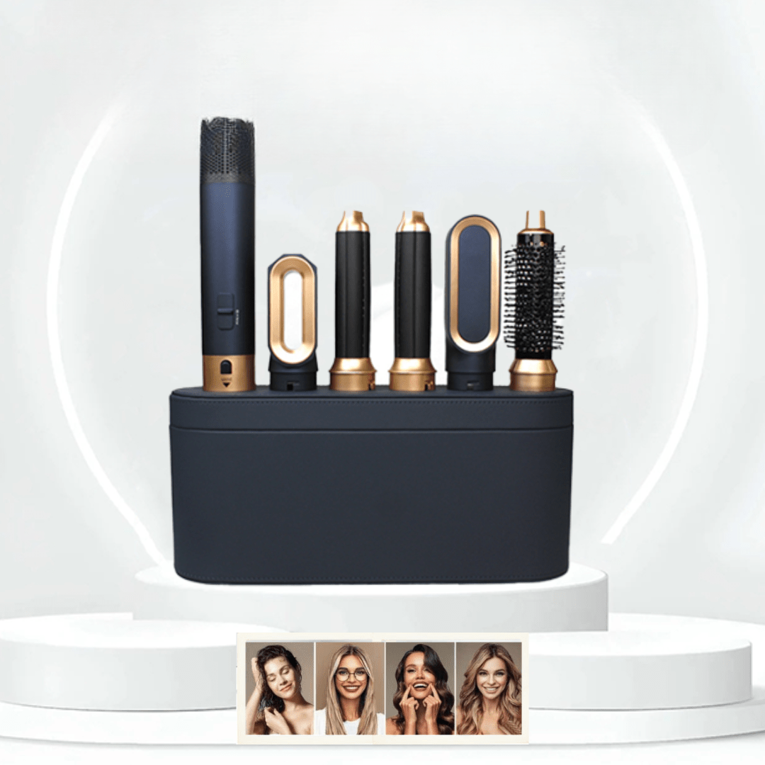 5-in-1 hair styler with ion technology, featuring a versatile design that functions as a hair dryer, straightener, curler, and w 1