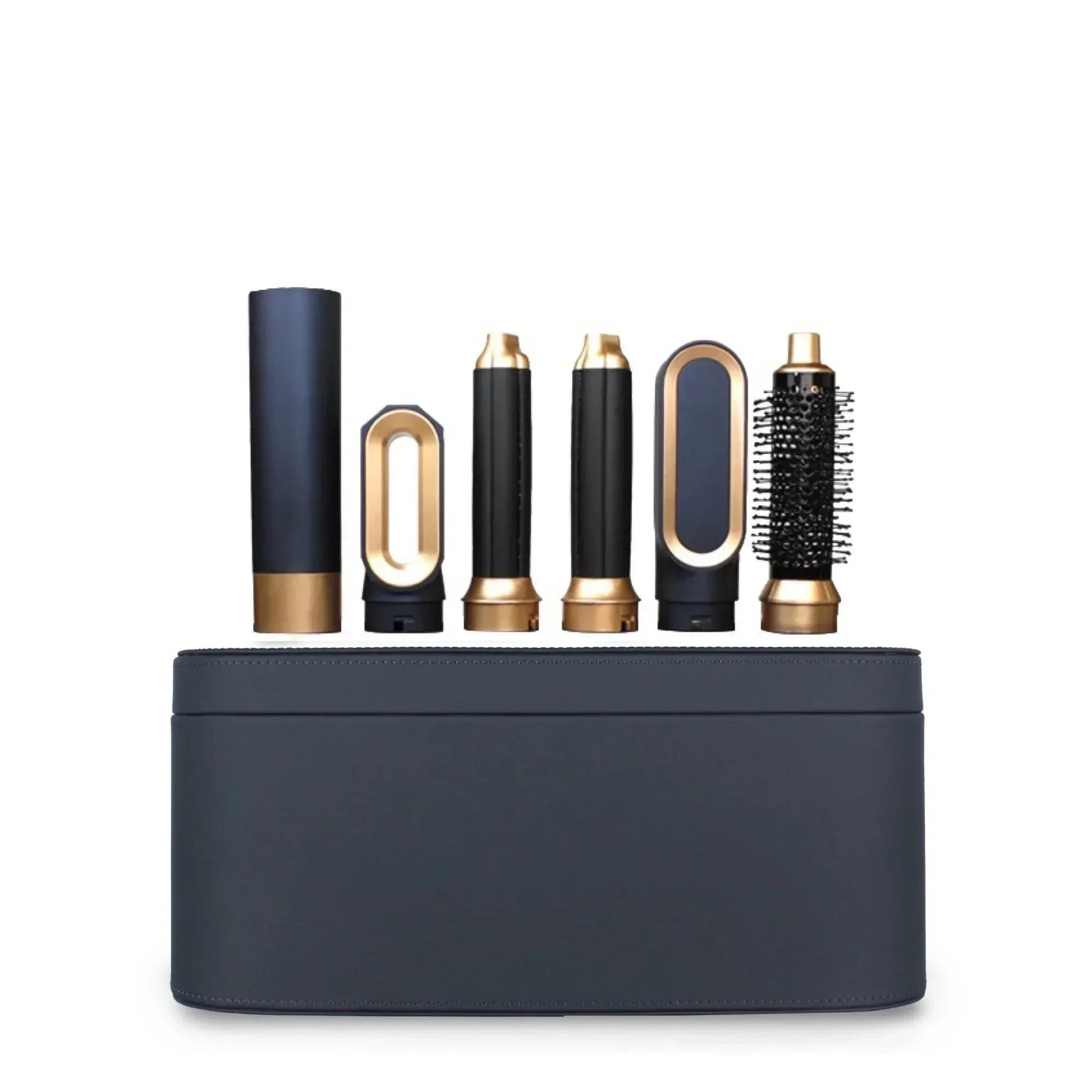 5-in-1 hair styler with ion technology, featuring a versatile design that functions as a hair dryer, straightener, curler, and w 7