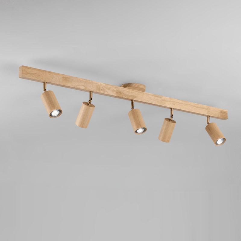 Minimalist Ceiling Lamp with Adjustable Light – Natural Wood Scandinavian Design – Ø30cm