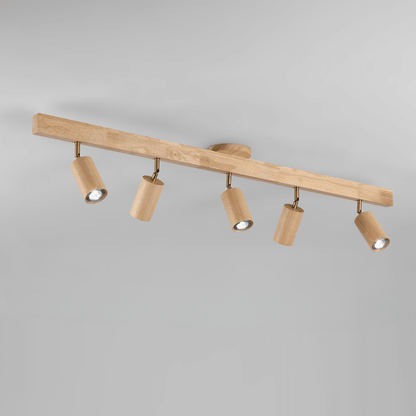 Minimalist Ceiling Lamp with Adjustable Light – Natural Wood Scandinavian Design – Ø30cm