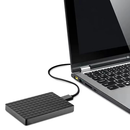 8TB external hard drive with USB 3.0, designed for PC and Mac, showcasing a compact and portable storage solution ideal for data backup and 4